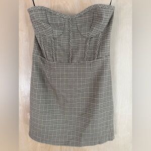 Pull&Bear Black and White Strapless Dress